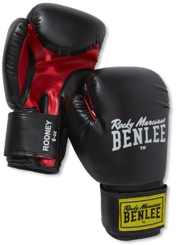 BENLEE Rocky Marciano Boxhandschuhe Training Gloves Rodney, Schwarz/Rot, 12, 194007